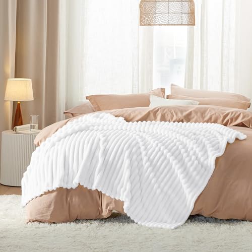 Soft Twin XL Blanket for Bed Dorm Bright White 66"x90"