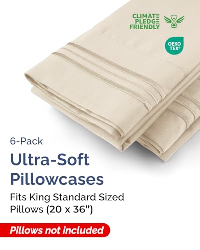 King Standard Pillow Cases Set of 6 (6 Count)