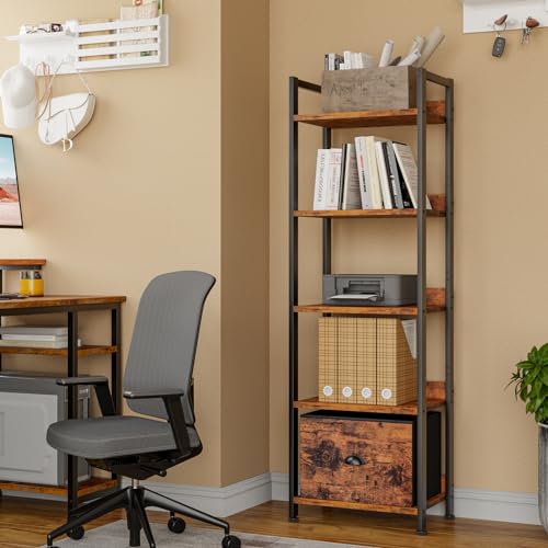 5 Tier Bookshelf with Drawer (5 Count)