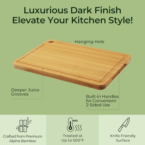 Natural Bamboo Cutting Board Set of 4 (4 Count)