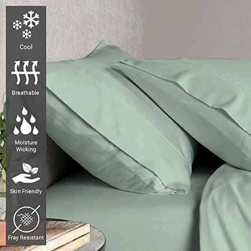 100% Cotton Queen Size Pillowcases 400 Thread Count Sea Foam (2 Count)