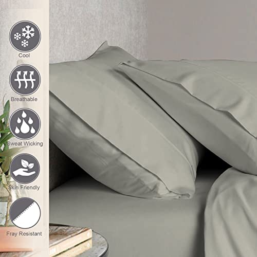 100% Cotton Standard Size Pillowcases 400 Thread Count Silver (2 Count)
