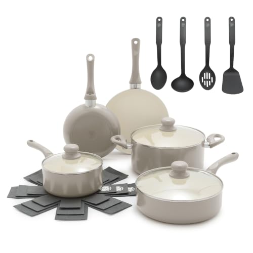 16pc Ceramic Nonstick Pots & Pans Cookware Set