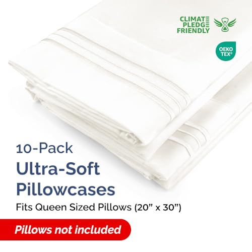 Queen Pillow Cases Set of 10 (10 Count)