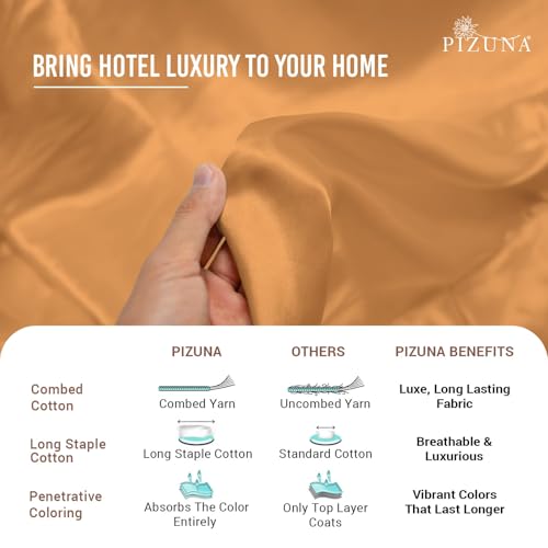 100% Cotton Sheets Set King 400 Thread Count Apricot Orange