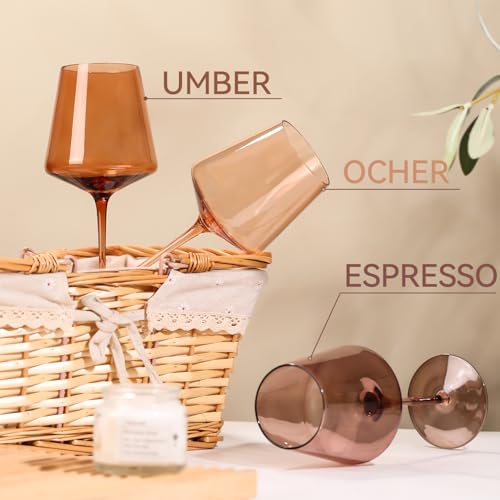 Brown Wine Glasses Set of 6 (6 Count)