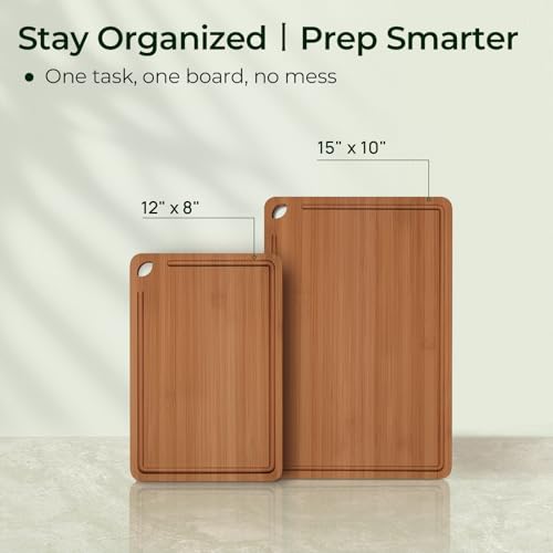 Carbonized Bamboo Cutting Board Set of 2 (2 Count)