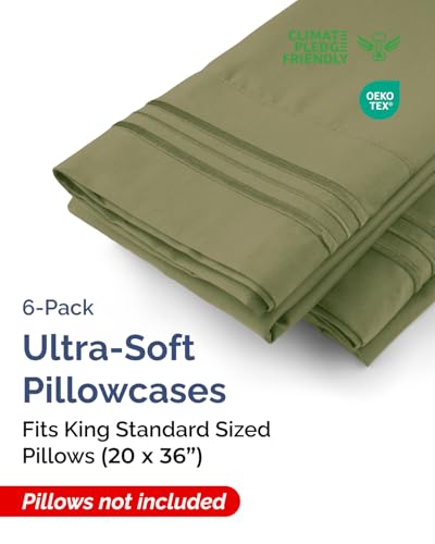 King Standard Pillow Cases Set of 6 (6 Count)