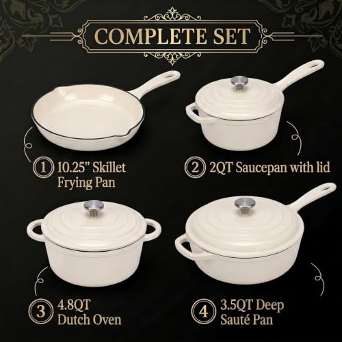 Nonstick Enameled Cast Iron Cookware Set