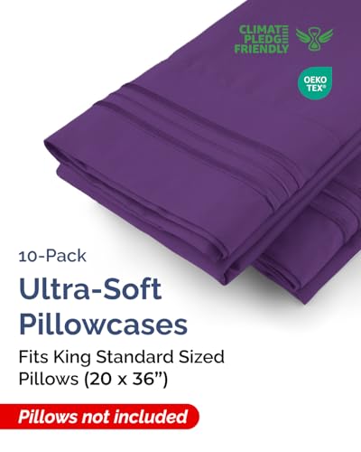 King Standard Pillow Cases Set of 10 (10 Count)