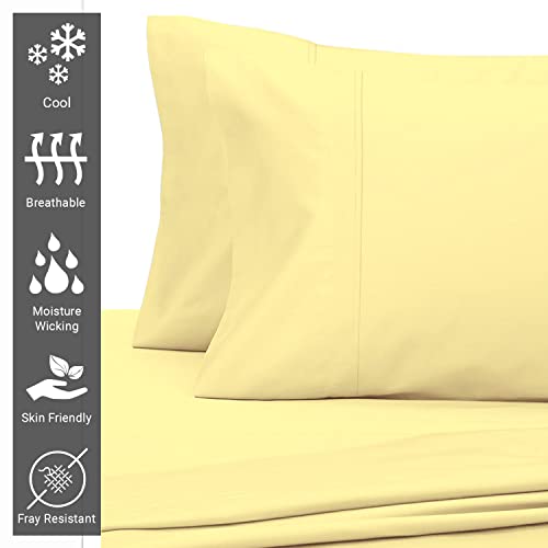 100% Cotton Queen Size Pillowcases 400 Thread Count Mellow Yellow (2 Count)