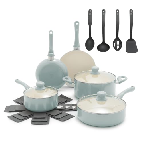 16pc Ceramic Nonstick Pots & Pans Cookware Set