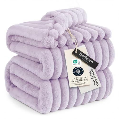 Soft King Size Blankets for Bed Lavender Fog 108"x90"