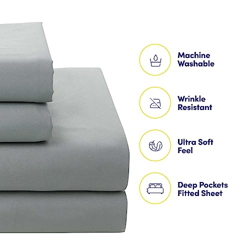 7 Piece Comforter Set Bag Solid Color All Season Soft Down Alternative Blanket & Luxurious Microfiber Bed Sheets