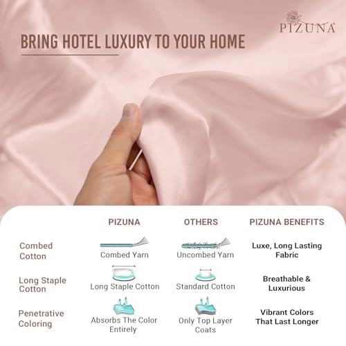 100% Cotton Sheets Set King 400 Thread Count Light Pink