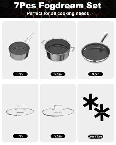 5 Pcs Stainless Steel Cookware Set