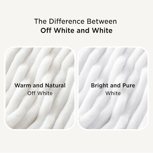 Full Size Fleece Blankets for Bed Bright White 84"x90"