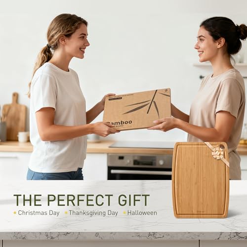 Lightweight Durable Bamboo Cutting Board with Non