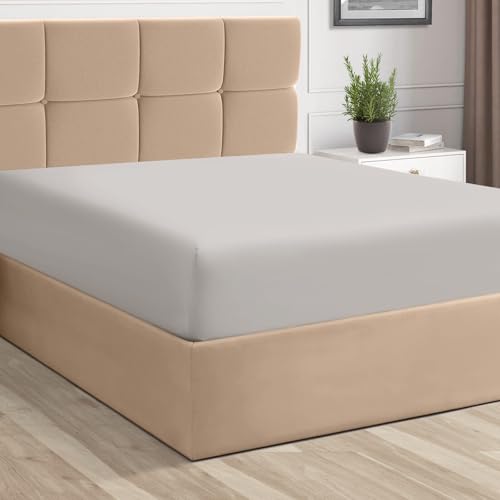 Queen Cotton Fitted Sheet 400 Thread Count Ash Grey