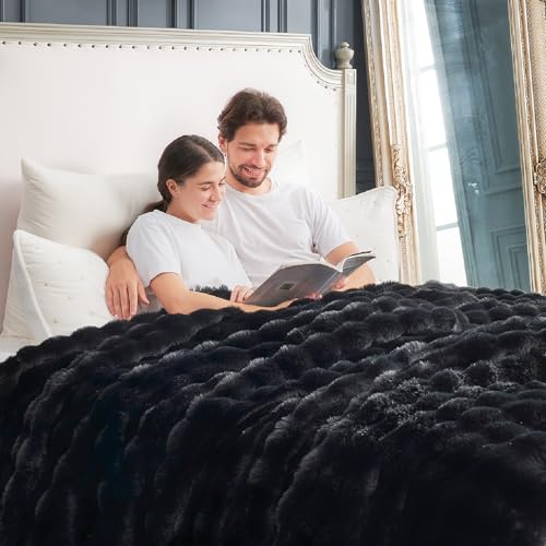 Faux Fur Throw Blanket for Couch