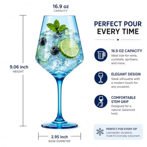 European Style Plastic Crystal Unbreakable Stemmed Wine Glasses