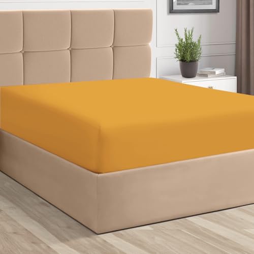 Full Cotton Fitted Sheet 400 Thread Count Honey Gold