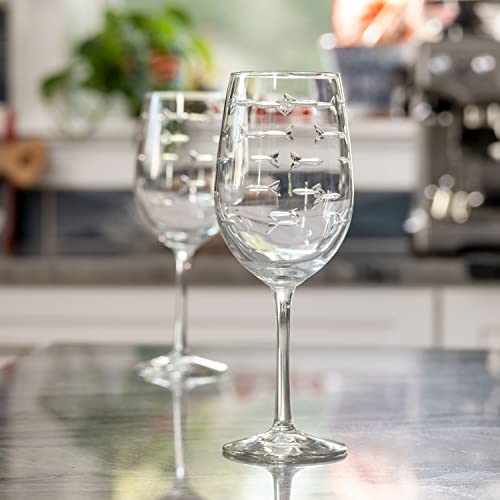 School of Fish White Wine Glass (4 Count)