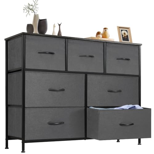 7 Drawer Dresser Storage Organizer with Fabric Bins