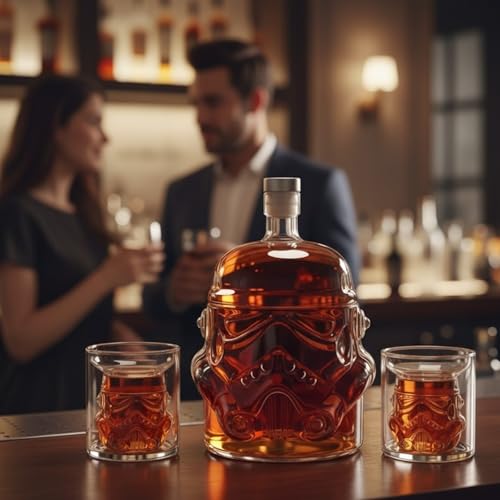 Galactic Armor Helmet Whiskey Decanter Set with 2 Glasses