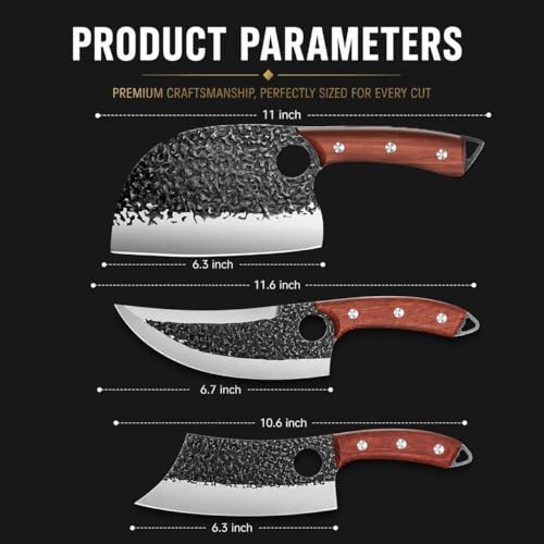 Professional Butcher Knife Set for Meat Processing (3 Count)