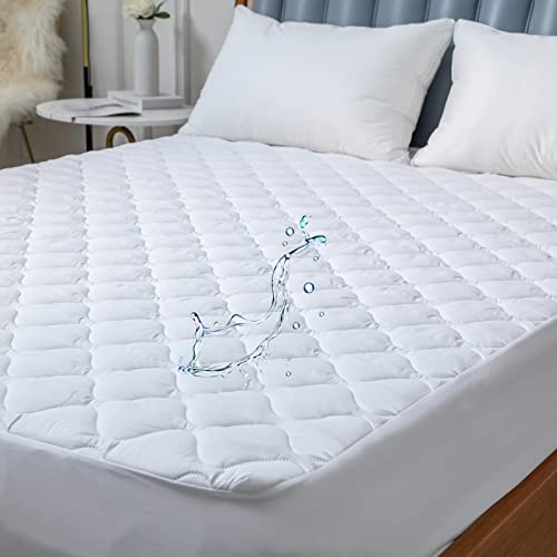 Quilted Waterproof Twin XL Mattress Protector Pad for College Bed