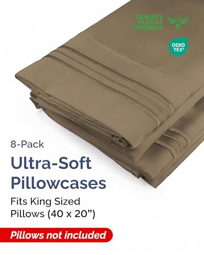 King Pillow Cases Set of 8 (8 Count)