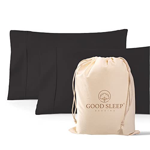 1000 TC Dark Gray King Pillowcases Set of 2 100% Egyptian Cotton Pillow Cases with Long Staple Cotton & Sateen Weave (2 Count)