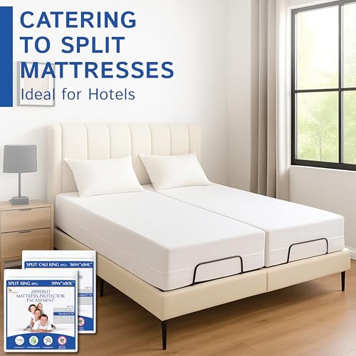 Split King Mattress Encasement 39" x 80" (2 Count)