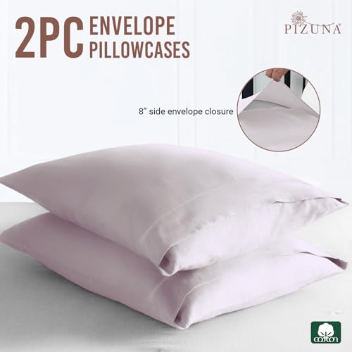 100% Cotton King Size Pillowcases 400 Thread Count Light Lilac (2 Count)