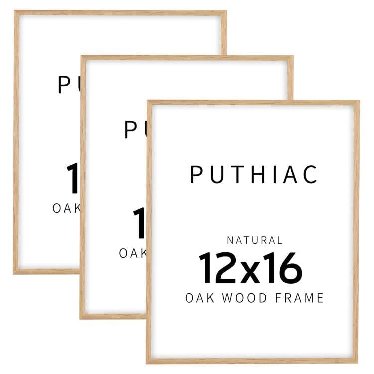 12x16 Solid Oak Wood Picture Frames (3 Count)