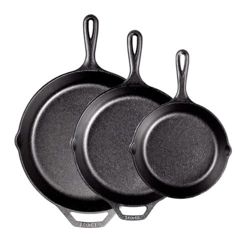 Pre Seasoned Cast Iron Skillet Set (3 Count)