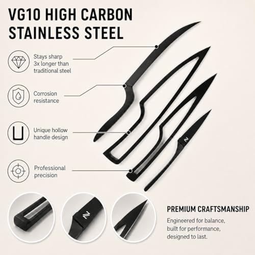 Magnetic Kitchen Knife Set (4 Count)