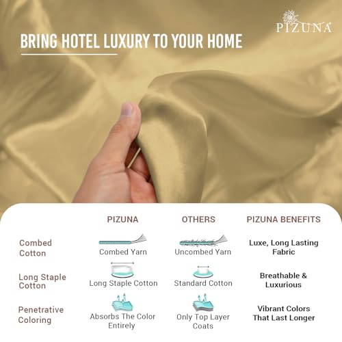 100% Cotton Full Duvet Cover Set 400 Thread Count Tan