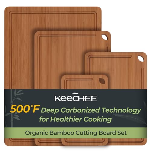 Carbonized Bamboo Cutting Board Set of 4 (4 Count)