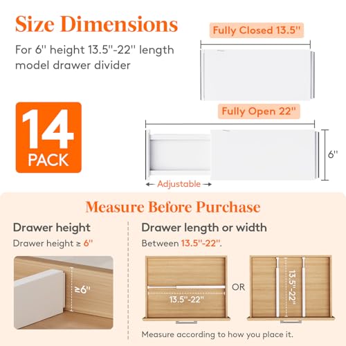 6" Tall Upgrade Drawer Dividers (14 Count)