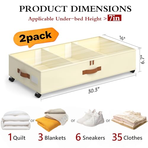 Under Bed Storage with Wheels (2 Count)