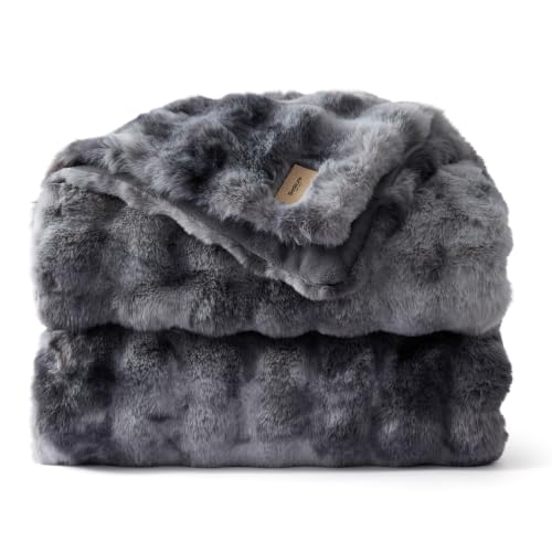 GentleSoft Bubble Faux Fur Blankets Queen Size