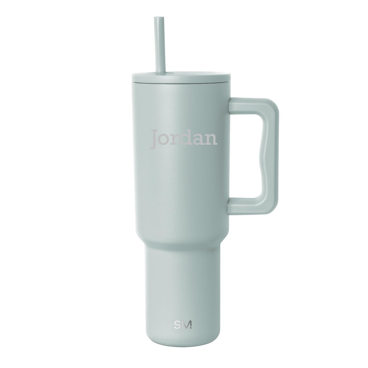 Personalized Tumbler with Handle and Straw