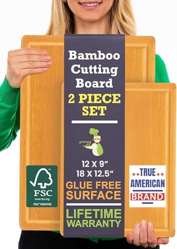 Extra Large Bamboo Cutting Board Set of 2