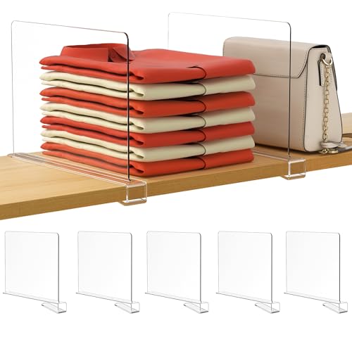 5 Pack Clear Shelf Dividers