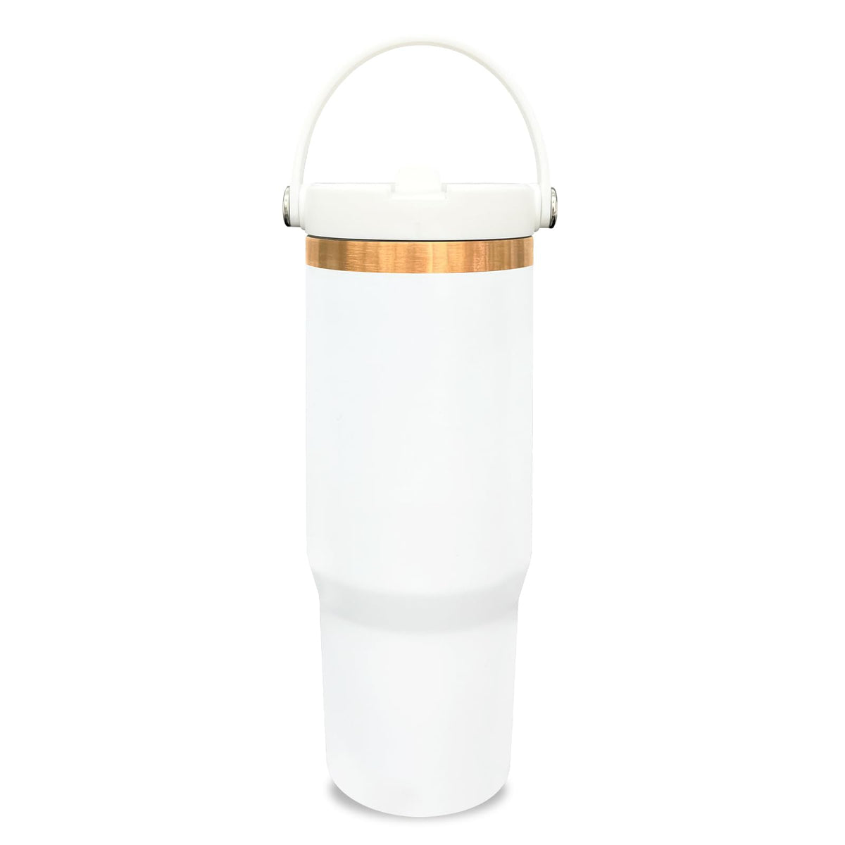 30 oz Tumbler Bulk with Top Handle and Flip Straw White