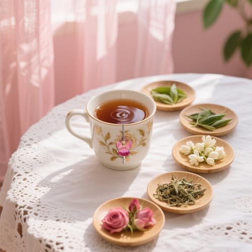 Tea Infusers for Loose Leaf Tea Steeper Tea Diffusers for Loose Tea Strainer Stainless Steel Tea Ball for Loose Tea Holder Tea Mesh Strainer Tea Filters with Pendant Fairy Butterfly