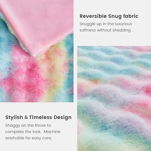 Faux Fur Throw Blanket for Couch