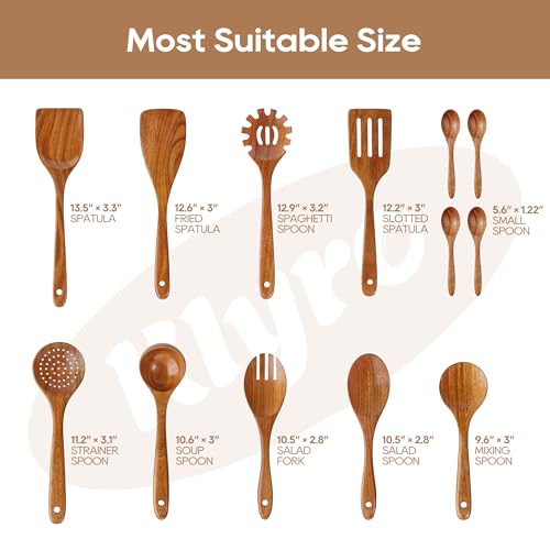 13 Pcs Wooden Cooking Utensil Set with Gift Box (13 Count)